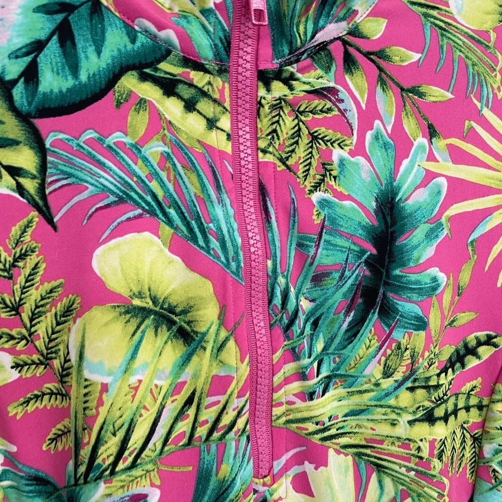 Tommy Bahama Tropical Floral Women's Blouse - Pink and Green - Picture 4 of 12